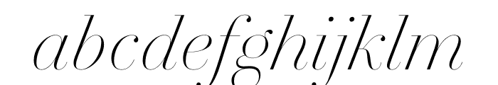 Trianon Grande ExtraLight Italic Font LOWERCASE