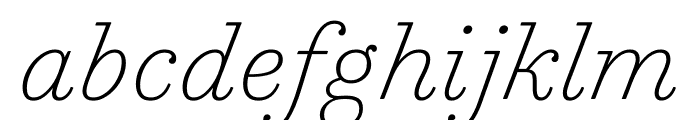 Trianon Text ExtraLight Italic Font LOWERCASE