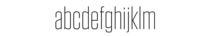 Tungsten Narrow Extra Light Font LOWERCASE