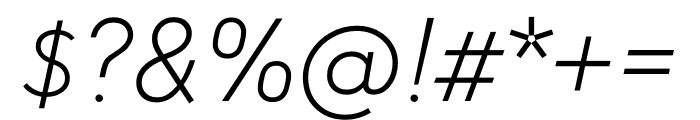 U8 Thin Italic Font OTHER CHARS