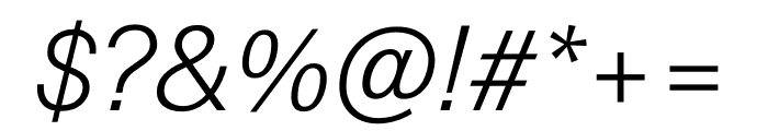 Unica77 Cyrillic Light Italic Font OTHER CHARS