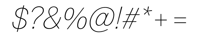 Unica77 Cyrillic Thin Italic Font OTHER CHARS