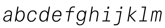Unica77 Mono Light Italic Font LOWERCASE
