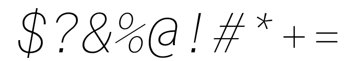 Unica77 Mono Thin Italic Font OTHER CHARS