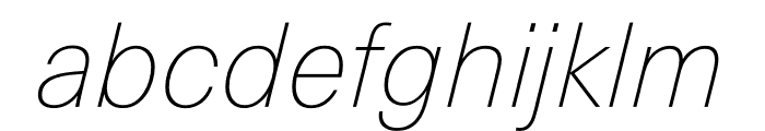 Unica77 Thin Italic Font LOWERCASE