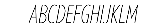 Verlag Compressed Extra Light Italic Font UPPERCASE