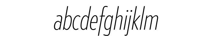 Verlag Compressed Extra Light Italic Font LOWERCASE