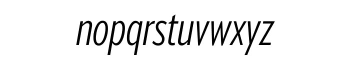 Verlag Compressed Light Italic Font LOWERCASE