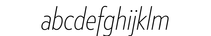 Verlag Condensed Extra Light Italic Font LOWERCASE