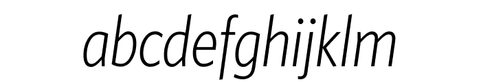 Whitney Condensed Light Italic Font LOWERCASE