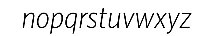 Whitney Narrow Light Italic Font LOWERCASE