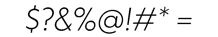 Otterco Extra Light Italic Font OTHER CHARS