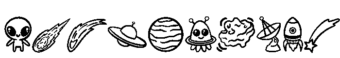 Outer space doodle Font OTHER CHARS