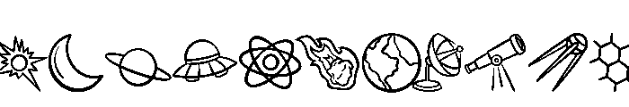 Outer space doodle FONT