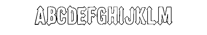 Outline Arrows By Squee Regular Font UPPERCASE