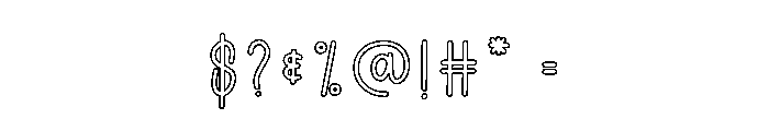 Outline Balloon Font OTHER CHARS
