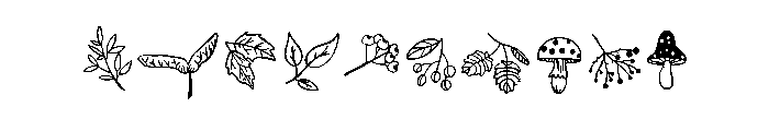 Outline autumn doodle Font OTHER CHARS