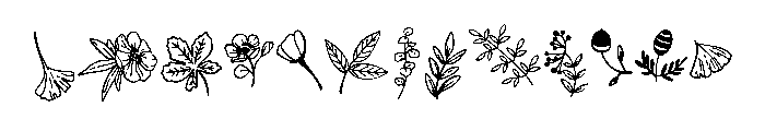Outline autumn doodle Font UPPERCASE