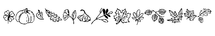 Outline autumn doodle Font UPPERCASE
