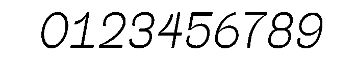 Outreque Extralight Slanted Font OTHER CHARS