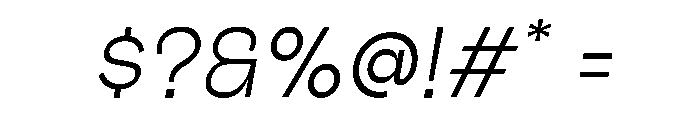 Outreque Extralight Slanted Font OTHER CHARS