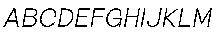 Outreque Extralight Slanted Font UPPERCASE