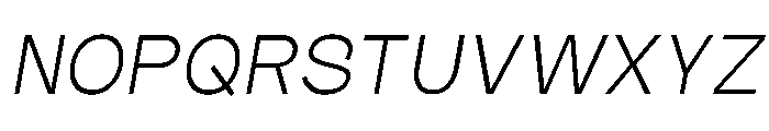 Outreque Extralight Slanted Font UPPERCASE