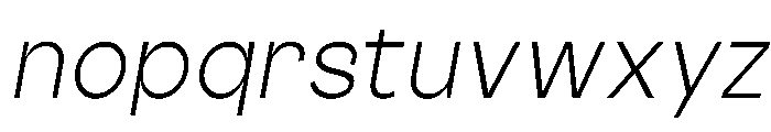 Outreque Extralight Slanted Font LOWERCASE