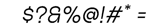 Outreque Light Slanted Font OTHER CHARS
