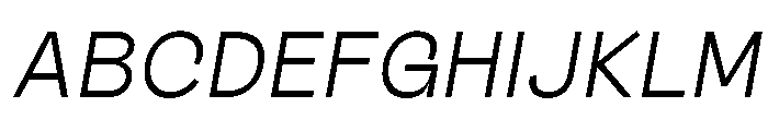 Outreque Light Slanted Font UPPERCASE