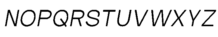 Outreque Light Slanted Font UPPERCASE