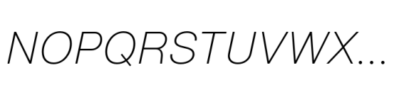Ouhta Extra Light Italic Font UPPERCASE