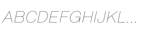 Ouhta Thin Italic Font UPPERCASE