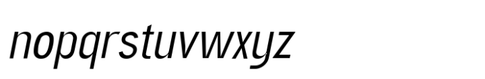 Overmature grotesk Thin Italic Font LOWERCASE