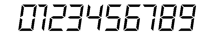 Overtime LCD Light Italic Font OTHER CHARS