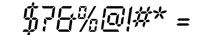 Overtime LCD Light Italic Font OTHER CHARS