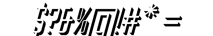 Oxyden Slant Shadow Light Font OTHER CHARS