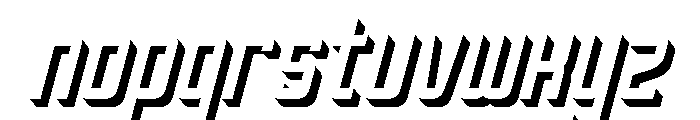 Oxyden Slant Shadow Font LOWERCASE