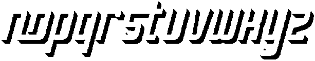 Oxyden Slant Shadow otf (400) Font LOWERCASE