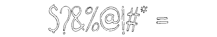 Oyster Outline Font OTHER CHARS