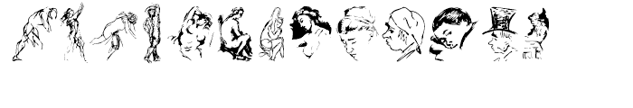 P22 Cezanne Sketches Font UPPERCASE
