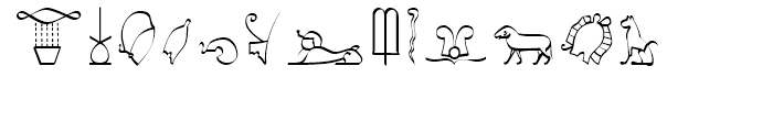 P22 Hieroglyphics Decorative Font LOWERCASE
