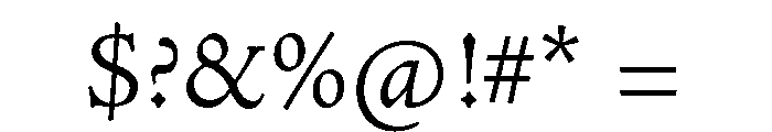 Packard New Style Light Font OTHER CHARS
