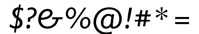 Pantelleria Medium Italic Font OTHER CHARS