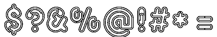 Paper Clip Nova Outline Font OTHER CHARS