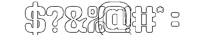 PARTY HEART-Hollow Font OTHER CHARS