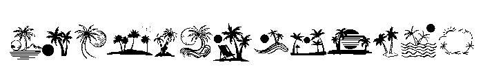 Palm Sunset Summer Font UPPERCASE