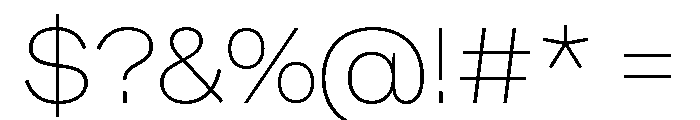 Pampero ExtraLight Font OTHER CHARS