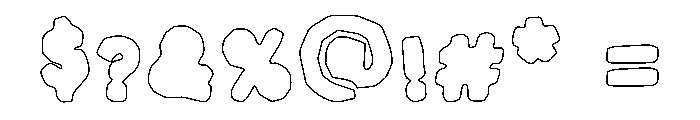 Paper Cutsy Outline Font OTHER CHARS