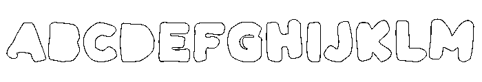 Paper Cutsy Outline Font UPPERCASE